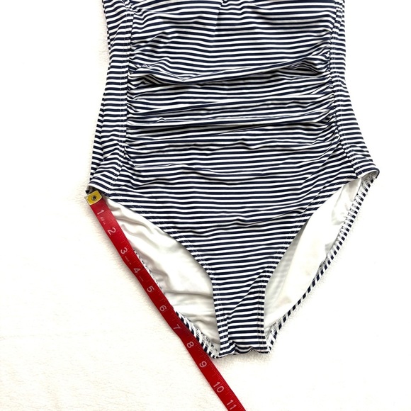 Nip Tuck Navy/White Pinup 50’s Sorrento Striped Joanne One Piece Swimsuit (6) - Picture 8 of 16